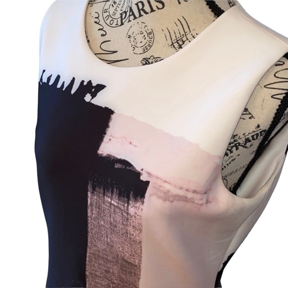 DKNY Paint Streak Color Block Sheath Dress in Dusty Mauve - Picture 5 of 5